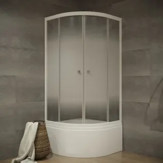 Душевой уголок Triton Лайт Щ0000061801 90x90 см профиль белый стекло с узором